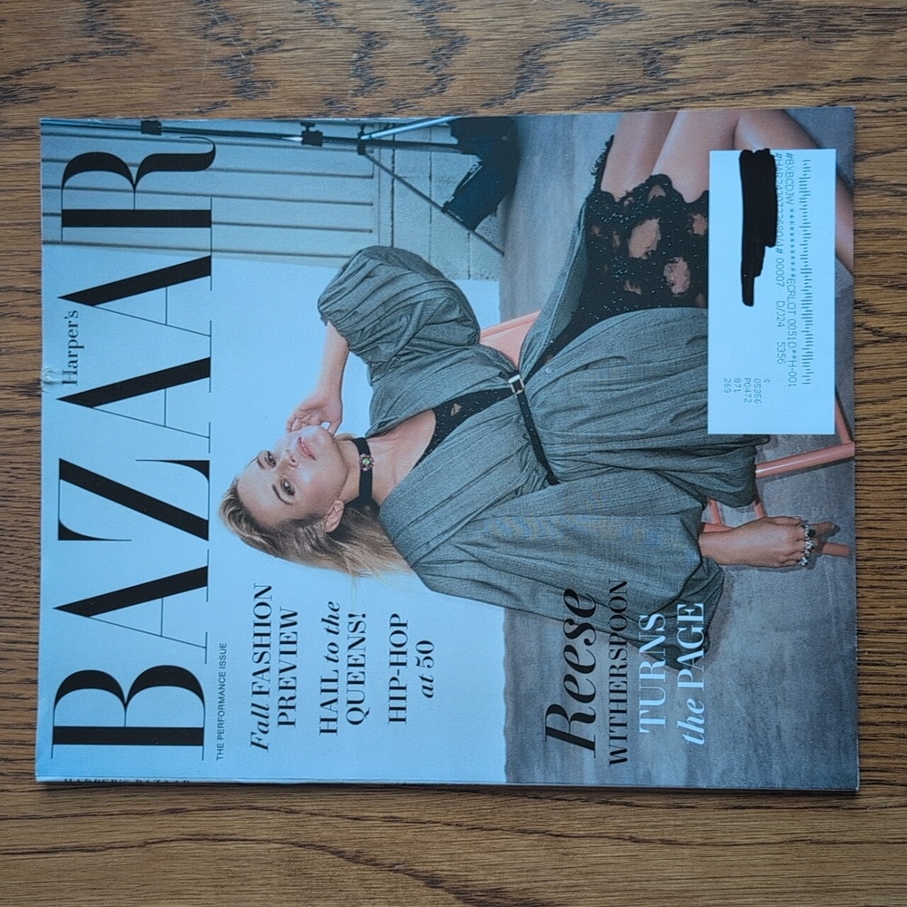 Harper's Bazaar Magazine The Performance Issue Reese Witherspoon August 2023